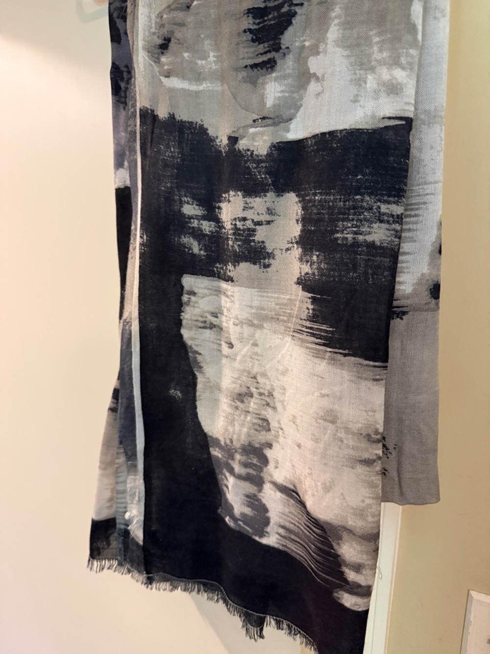 Abstract Black & Gray Scarf Wrap